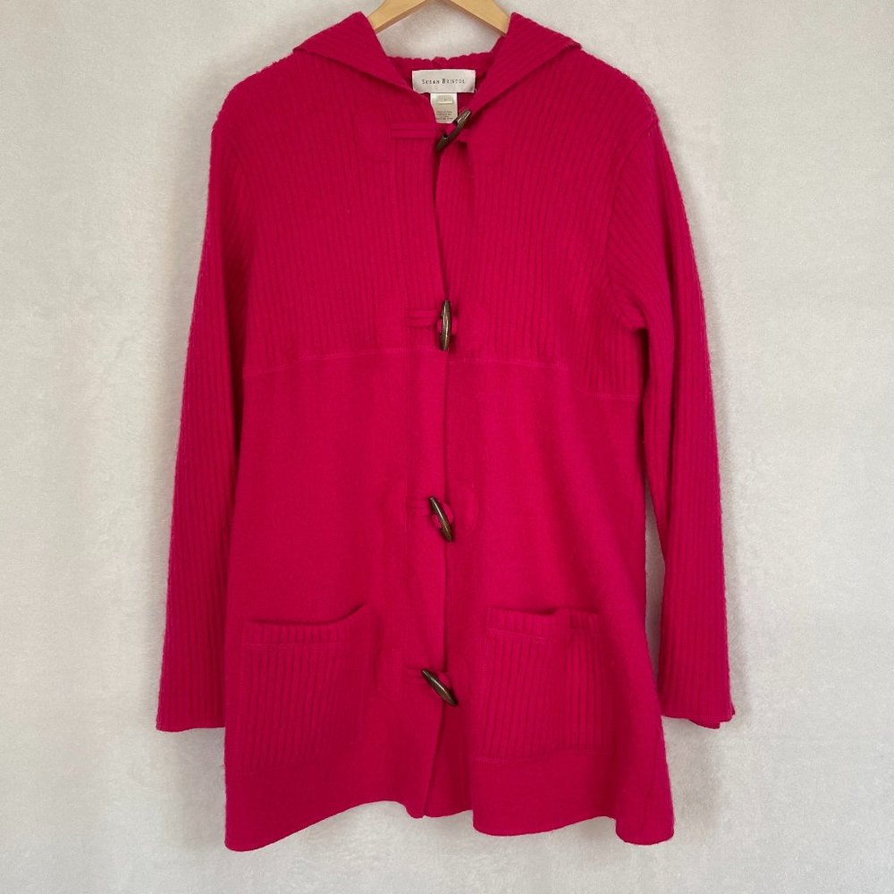Susan Bristol Toggle Button Wool Cardigan Sweater